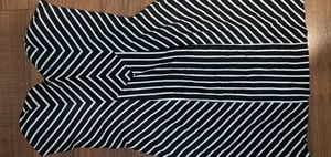 Guess strapless black and white striped dress